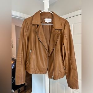 Brown leather jacket